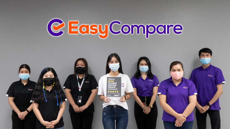 EasyCompare ได้รับรางวัลด้านการบริการยอดเยี่ยม Gold Trusted Service ปี 2564 จาก Feefo