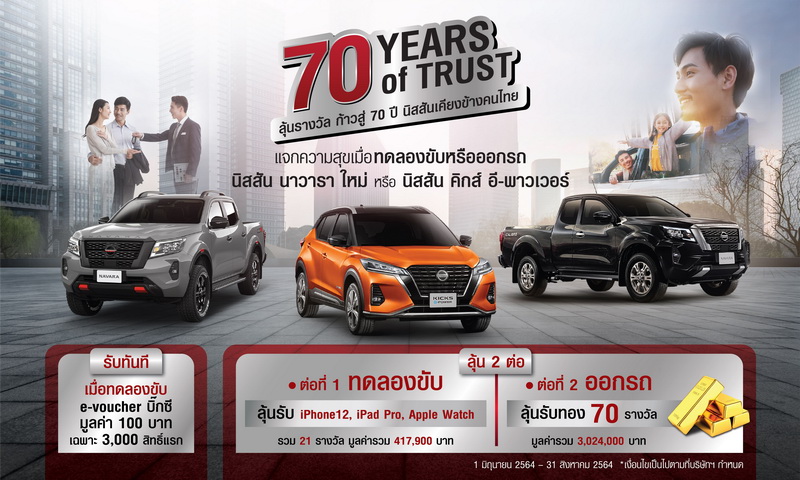นิสสัน ฉลองก้าวสู่ปีที่ 70 มอบแคมเปญขอบคุณลูกค้า