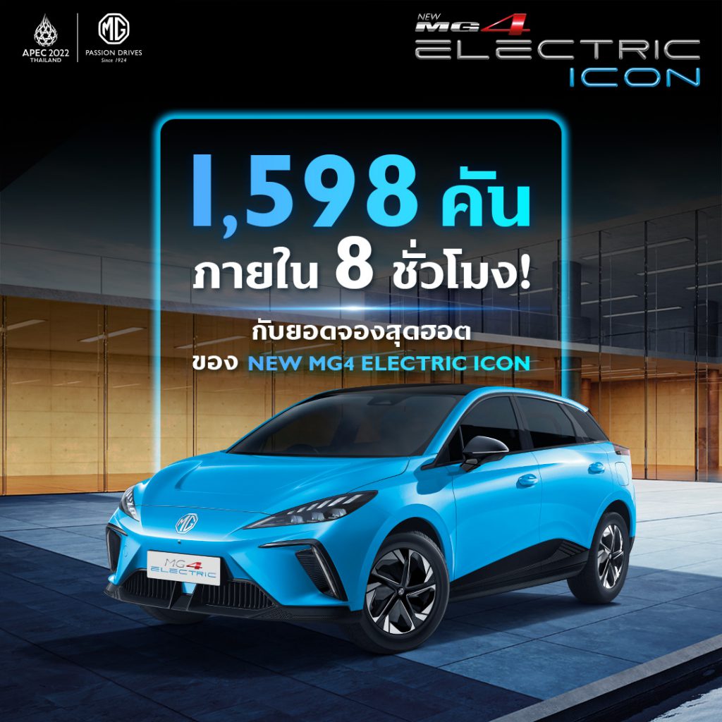 NEW MG4 ELECTRIC กวาดยอดจอง 1,598 คัน ภายใน 8 ชั่วโมง