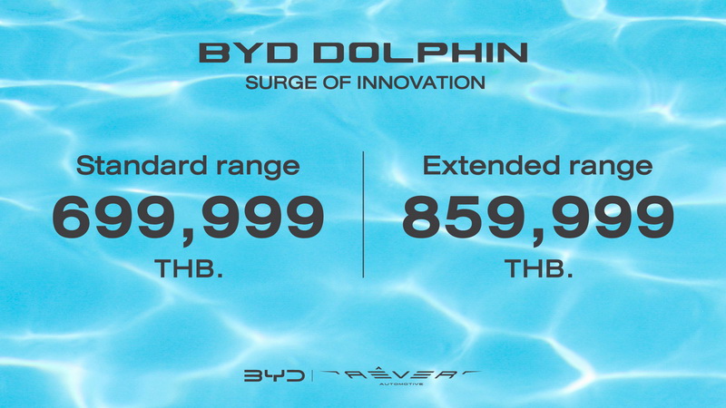 BYD Dolphin ราคาเริ่มต้นที่ 699,999 บาท