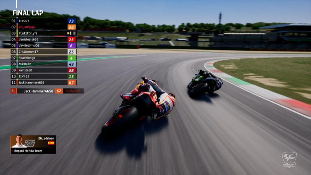 Trast73 เอาชนะ adriaan_26 ใน Global Series รอบที่ 1 MotoGP™ eSport