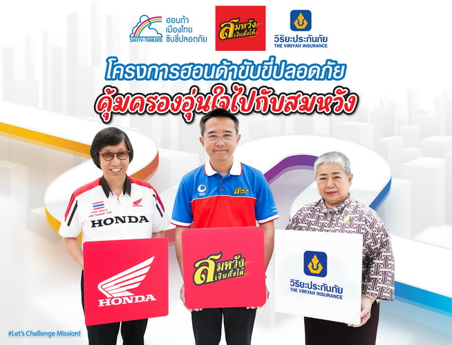 ไทยฮอนด้า จัดโครงการ “ฮอนด้า ขับขี่ปลอดภัย คุ้มครองอุ่นใจ กับสมหวัง”