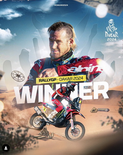 “ริกกี้ บราเบค” บิด Honda CRF450 Rally คว้าแชมป์ ดาการ์ แรลลี่ 2024