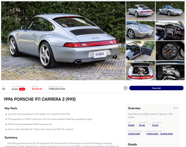 Collins Auction เปิดตัวแพลตฟอร์มประมูลรถคลาสสิคและรถสะสมออนไลน์แห่งแรกในประเทศไทย