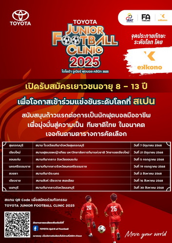 โตโยต้าจัดโครงการ “TOYOTA Junior Football Clinic 2025”